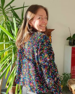 Gilet kimono sequins multicolores