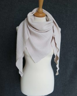 Grand foulard sable en double gaze de coton